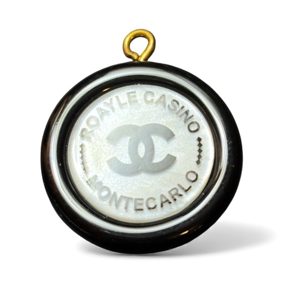 CHANEL Casino Roayle Black and White Casino Chip Keychain pendant - Picture 2 of 4
